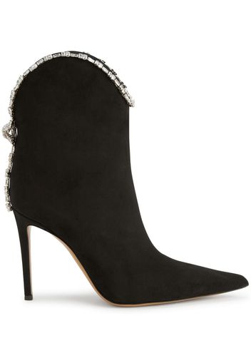 Alexandre Vauthier crystal-embellished detail 105mm boots - Nero