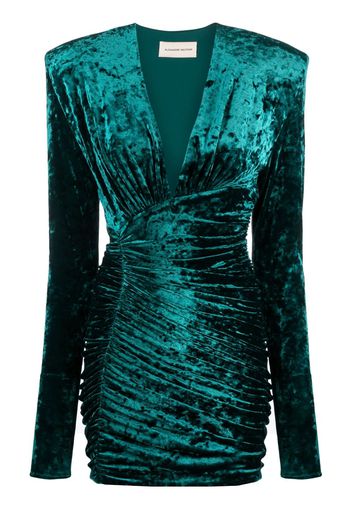 Alexandre Vauthier ruched crushed-velvet minidress - Verde