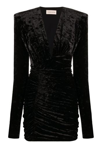 Alexandre Vauthier crushed-velvet ruched minidress - Nero