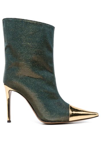 Alexandre Vauthier 100mm iridescent-effect pointed boots - Oro