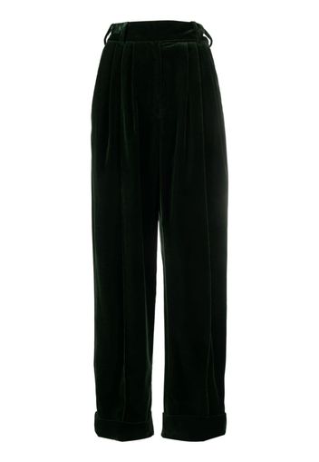 Alexandre Vauthier high-waisted velvet trousers - Verde