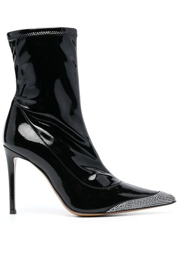 Alexandre Vauthier 105mm crystal-embellished patent-leather boots - Nero