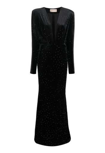 Alexandre Vauthier rhinestone-embellished plunge dress - Nero