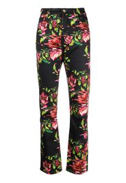 Alexandre Vauthier floral-print slim-cut trousers - Nero