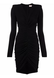 Alexandre Vauthier V-neck ruched mini dress - Nero