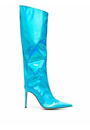 Alexandre Vauthier metallic pointed-toe boots - Blu