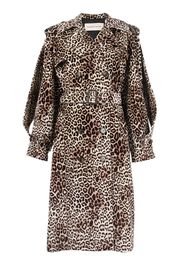 Alexandre Vauthier leopard print trench coat - Marrone