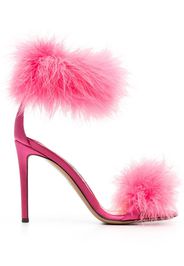 Alexandre Vauthier feather-detail open-toe sandals - Rosa