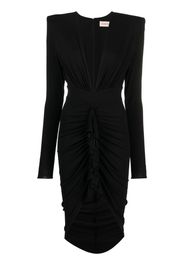 Alexandre Vauthier Abito midi con arricciatura - Nero