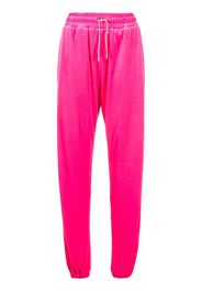 Alexandre Vauthier rhinestone-drawstring velvet track pants - Rosa