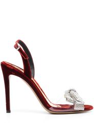 Alexandre Vauthier 105 mm crystal-embellished velvet sandals - Rosso