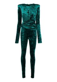 Alexandre Vauthier draped velvet jumpsuit - Verde