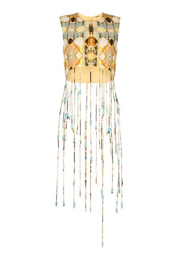 Alexis Talia fringed sleeveless top - Giallo