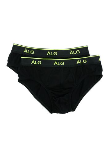 Àlg Set di due slip con logo - Nero