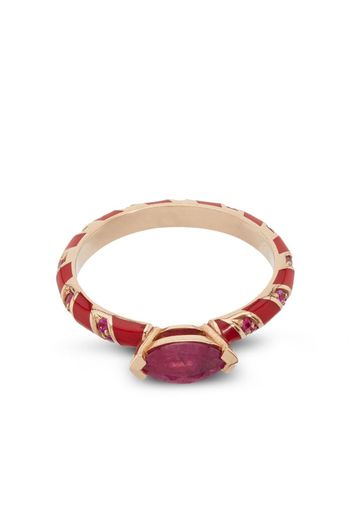 Alice Cicolini 14kt yellow gold Memphis Candy pave ruby ring - Rosso