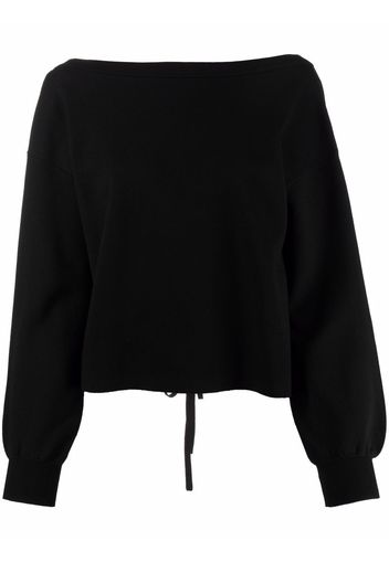 Alice+Olivia boat neck ruched sweatshirt - Nero