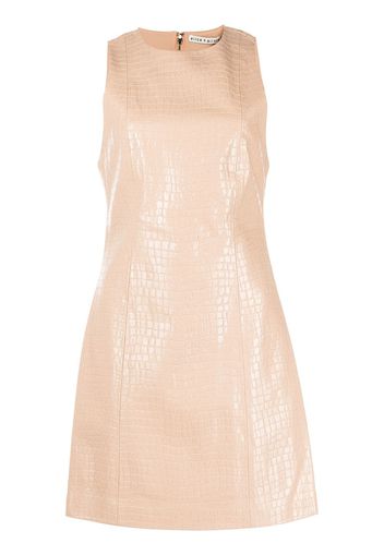 Alice+Olivia Daven snakeskin-effect mini-dress - Toni neutri