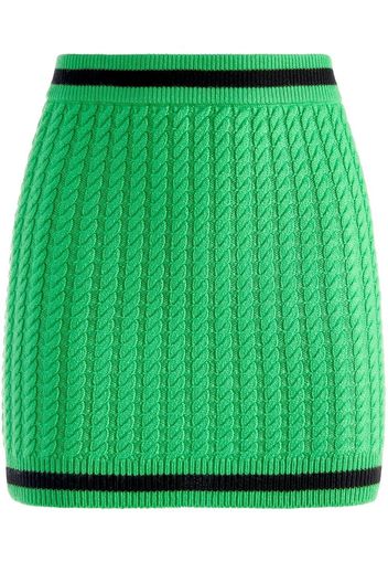 Alice+Olivia Ingrid cable-knit mini skirt - Verde