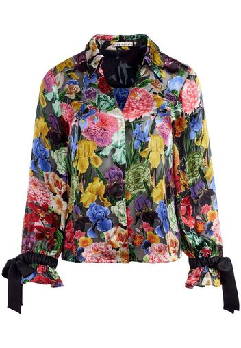 alice + olivia Randa floral embroidery shirt - Nero