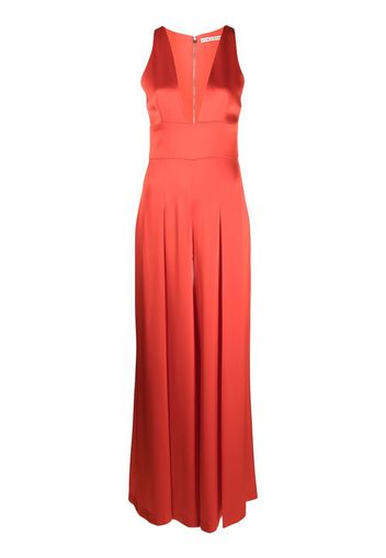 alice + olivia plunge-neck jumpsuit - Rosso