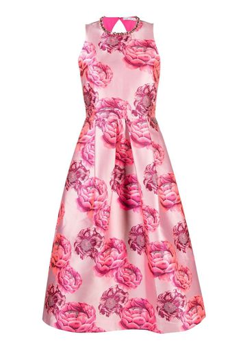 alice + olivia floral-print monochromatic midi dress - Rosa