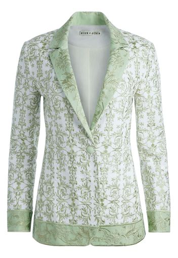 alice + olivia Macey floral-embroidered blazer - Verde