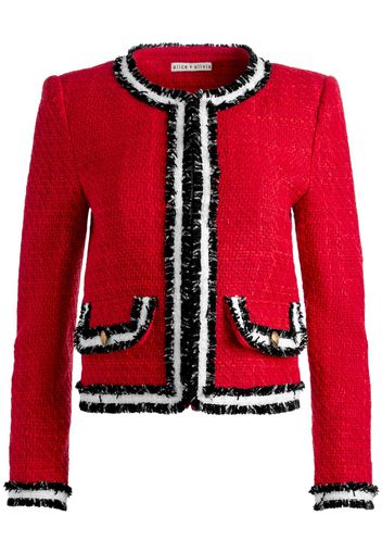 alice + olivia Landon cropped tweed jacket - Rosso