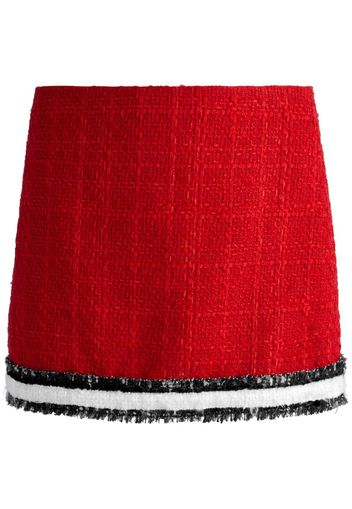 alice + olivia Rubi frayed tweed miniskirt - Rosso