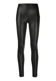 lambskin fitted leggings