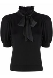 Alice+Olivia pussy-bow neck knit blouse - Nero