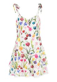 alice + olivia Rosette floral-print cotton mini dress - Bianco