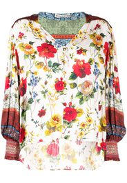 alice + olivia Blusa Serena a fiori - Bianco