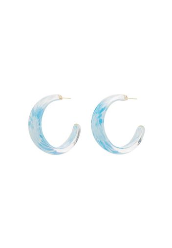 Blue tie-dye jelly hoop earrings