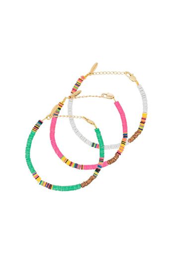 gold-plated beaded anklet pack