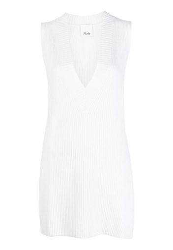 Allude Top con scollo a V - Bianco