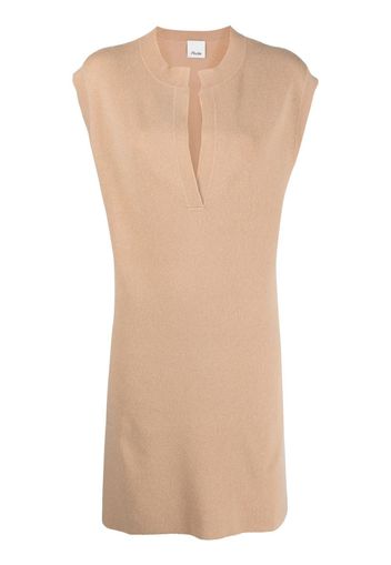 Allude V-neck fine-knit tunic - Toni neutri