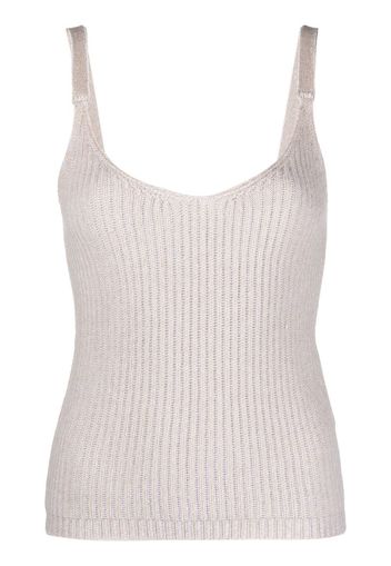 Allude ribbed-knit cashmere top - Toni neutri