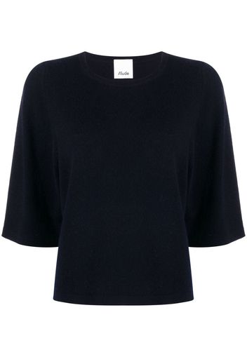 Allude wool-cashmere half-sleeve jumper - Blu