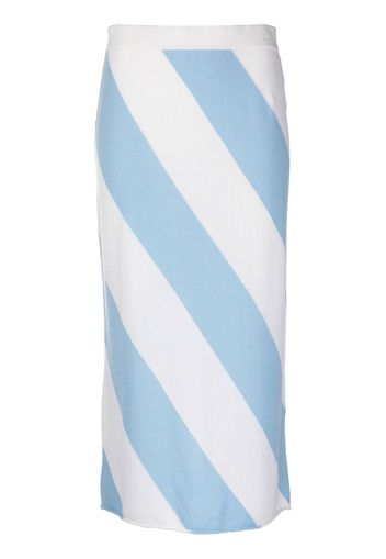 Allude stripe-print pencil knitted skirt - Blu