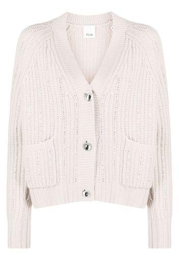 Allude rhinestone-stripes wool-blend cardigan - Toni neutri