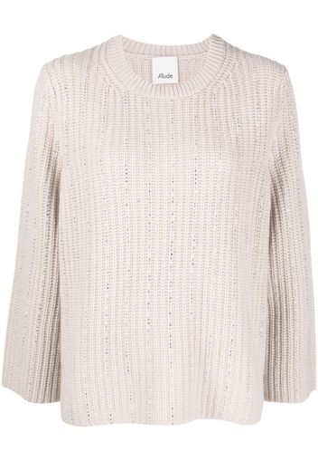 Allude rhinestone-stripes ribbed-knit jumper - Toni neutri