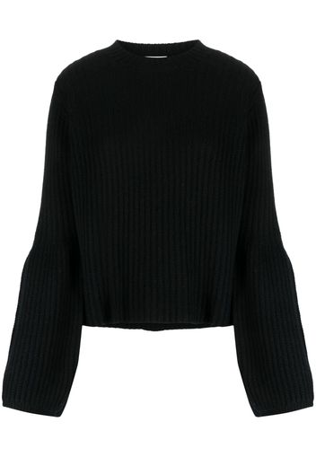 Allude fisherman's knit bishop-sleeved jumper - Nero