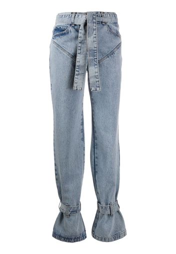 tied-hem panelled jeans