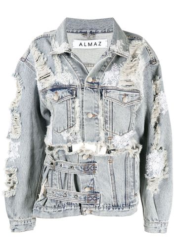 Almaz Giacca denim con effetto vissuto - Grigio