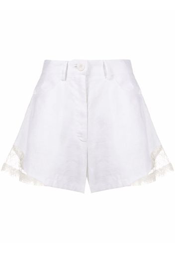 Almaz Shorts con pannello di pizzo - Bianco