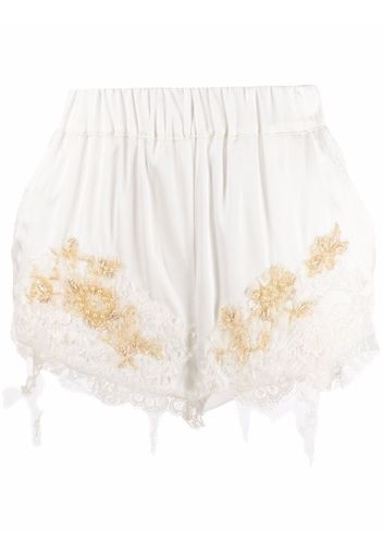 Almaz Shorts con bordo in pizzo - Bianco