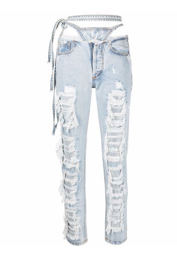 Almaz crystal-embellished pantie jeans - Blu