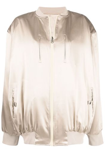 Almaz zip-up silk bomber jacket - Toni neutri