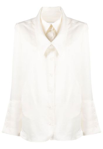 Almaz panelled button-up shirt - Bianco