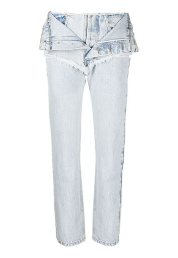 Almaz layered-waist straight-leg jeans - Blu